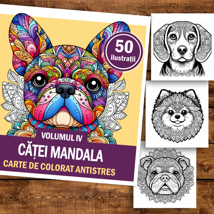 Carte de colorat antistres , 50 de ilustratii Catei Mandala - Volumul IV, 106 pagini [2]