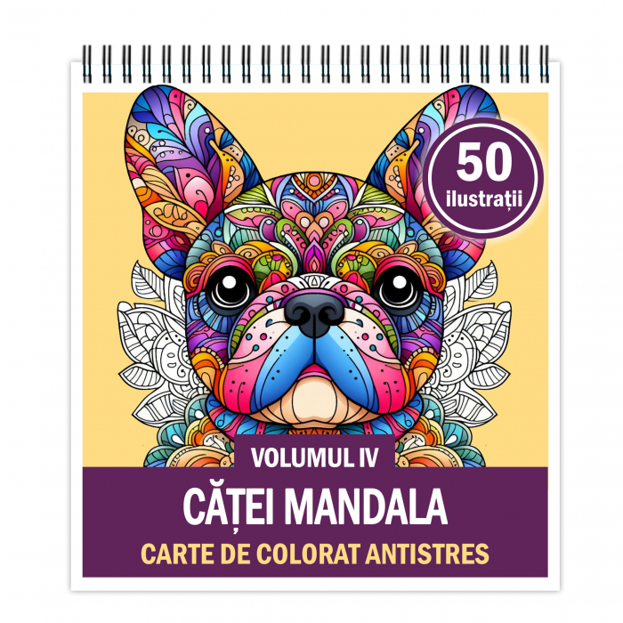 Carte de colorat antistres , 50 de ilustratii Catei Mandala - Volumul IV, 106 pagini [1]