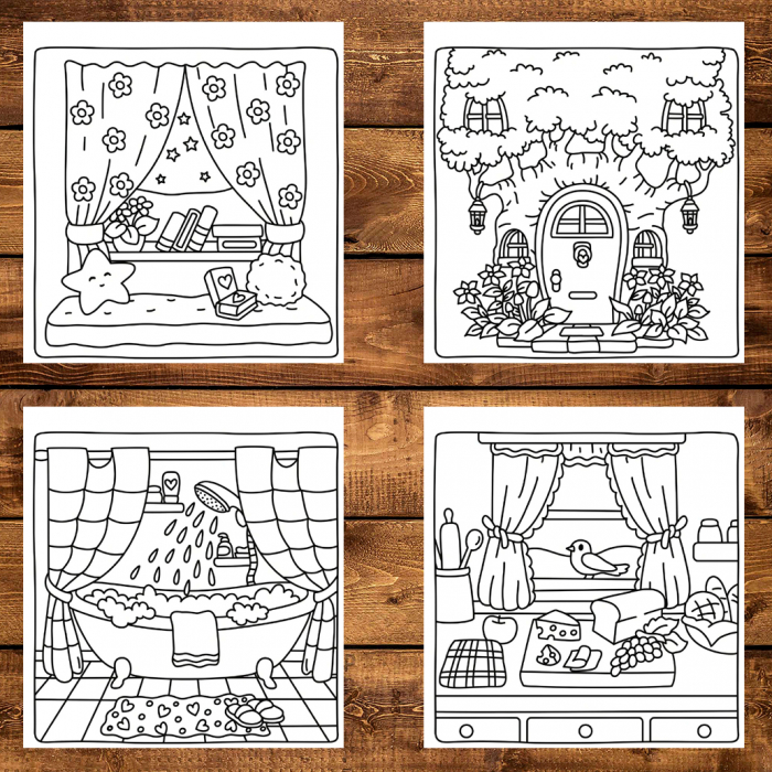 Carte de colorat antistres , 50 de ilustratii Cozy Corner, 106 pagini [3]