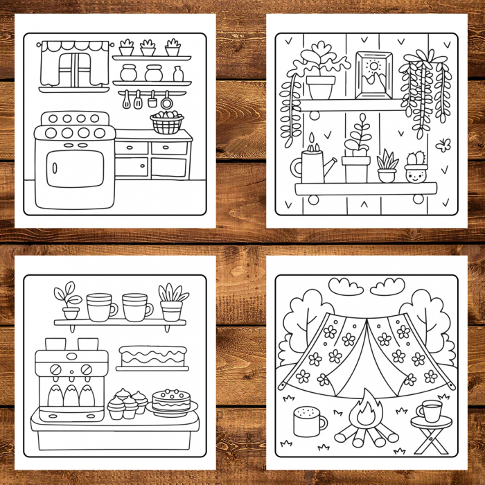 Carte de colorat antistres , 50 de ilustratii Cozy Hygge, 106 pagini [3]