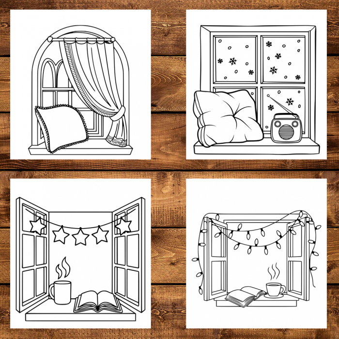 Carte de colorat antistres , 50 de ilustratii Cozy Windows, 106 pagini [3]