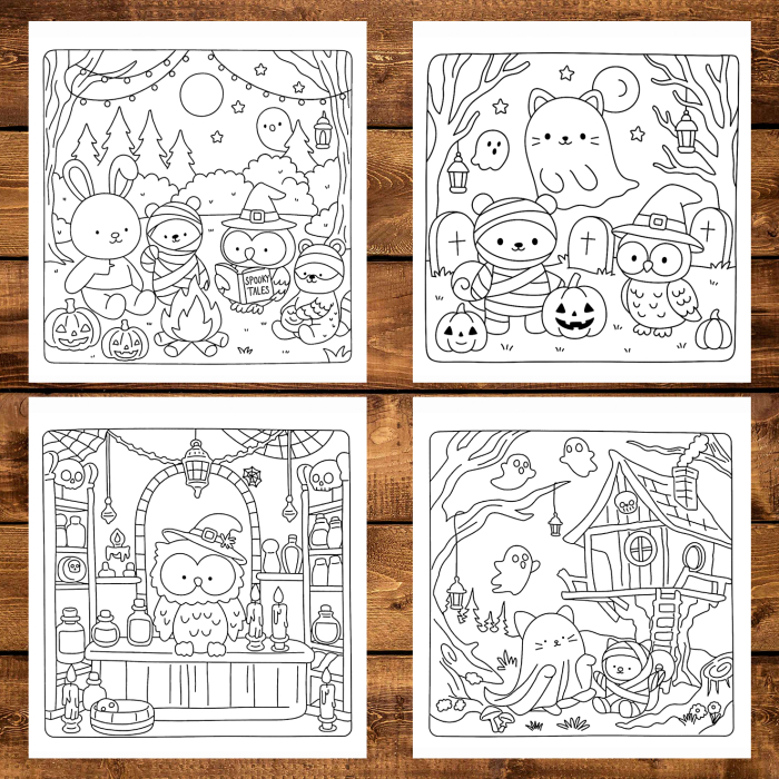 Carte de colorat antistres , 50 de ilustratii Creepy Buddies, 106 pagini [3]