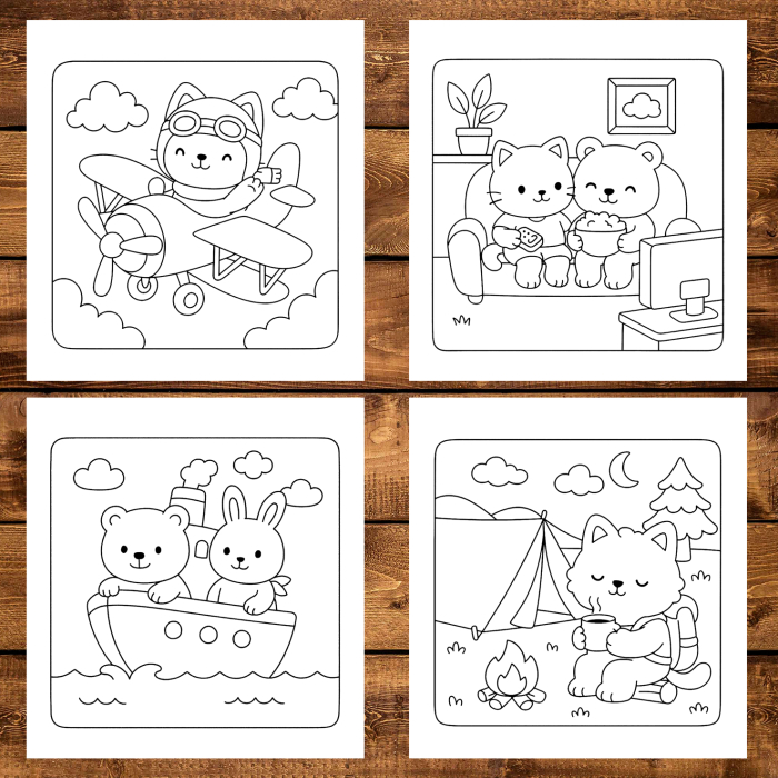 Carte de colorat antistres , 50 de ilustratii Cute & Fluffy, 106 pagini [4]