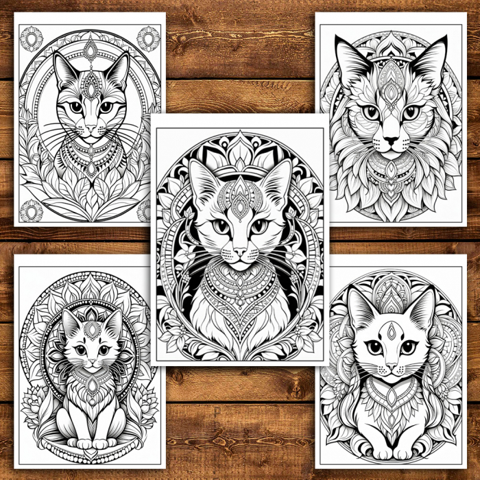 Carte de colorat antistres , 50 de ilustratii Eleganta Felinelor, 106 pagini [4]