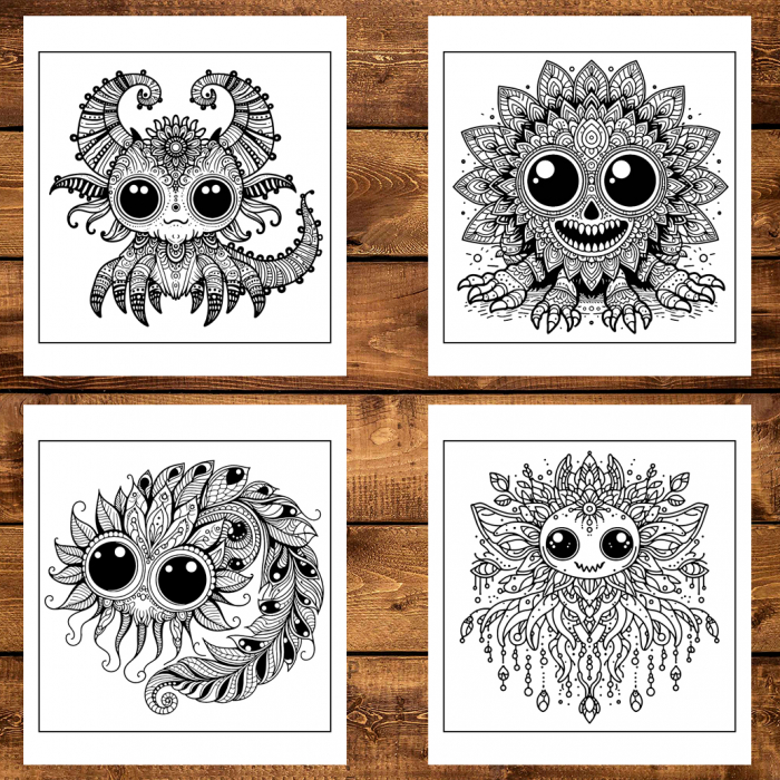 Carte de colorat antistres , 50 de ilustratii Extraterestii Mandala, 106 pagini [3]