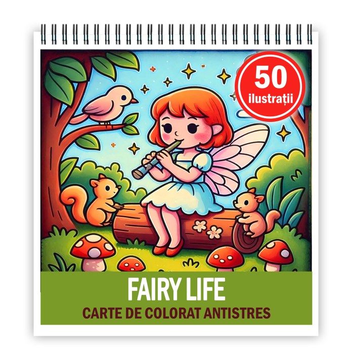 Carte de colorat antistres , 50 de ilustratii Fairy Life, 106 pagini [1]
