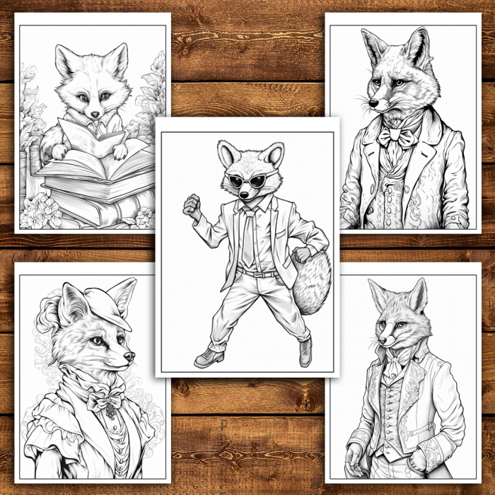 Carte de colorat antistres , 50 de ilustratii Fantasy Fox, 106 pagini [4]