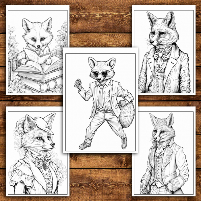 Carte de colorat antistres , 50 de ilustratii Fantasy Fox, 106 pagini [4]