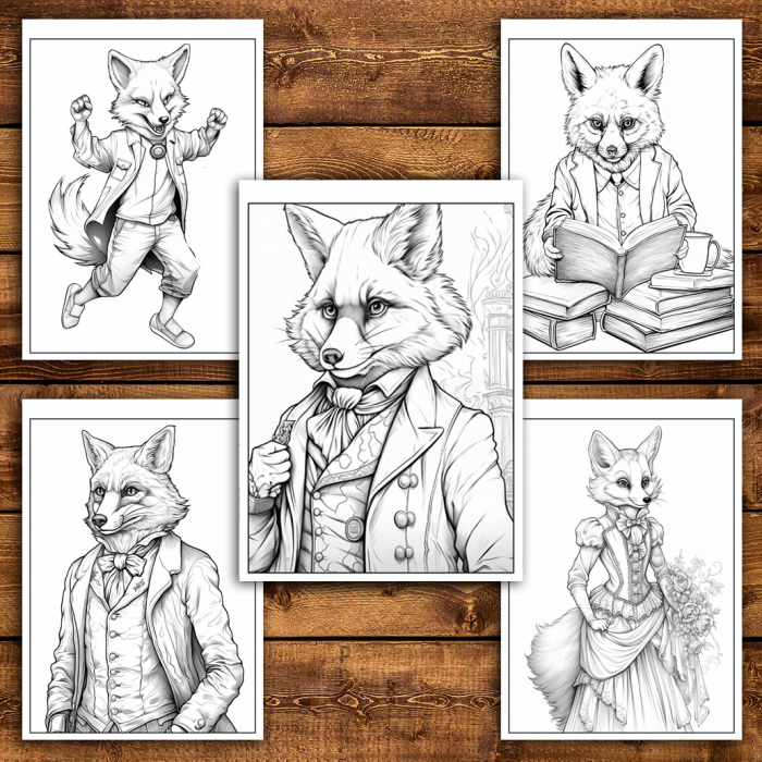 Carte de colorat antistres , 50 de ilustratii Fantasy Fox, 106 pagini [5]