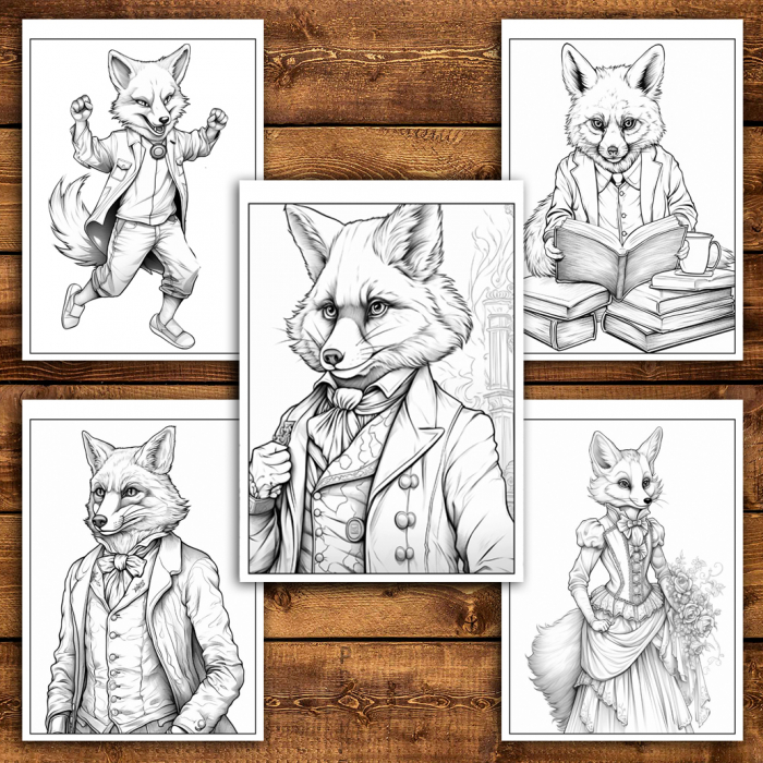 Carte de colorat antistres , 50 de ilustratii Fantasy Fox, 106 pagini [5]