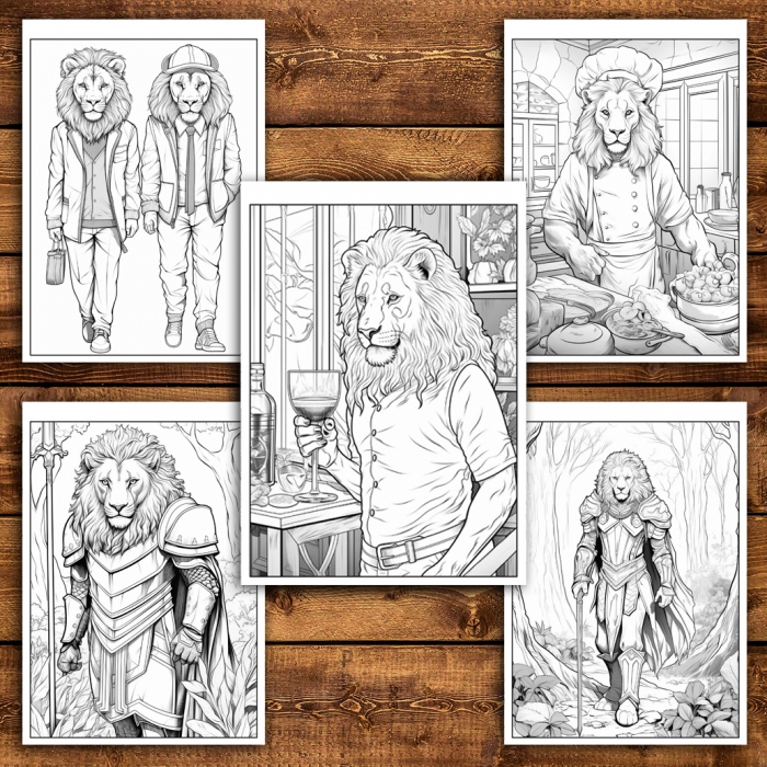 Carte de colorat antistres , 50 de ilustratii Fantasy Lion, 106 pagini [5]