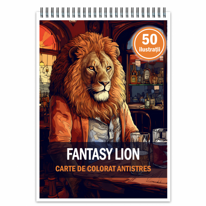 Carte de colorat antistres , 50 de ilustratii Fantasy Lion, 106 pagini [1]