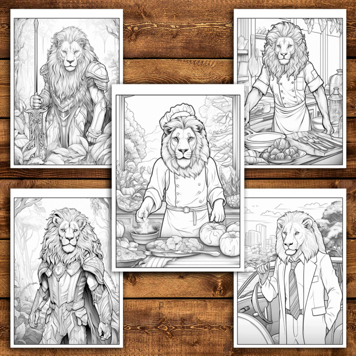 Carte de colorat antistres , 50 de ilustratii Fantasy Lion, 106 pagini [4]
