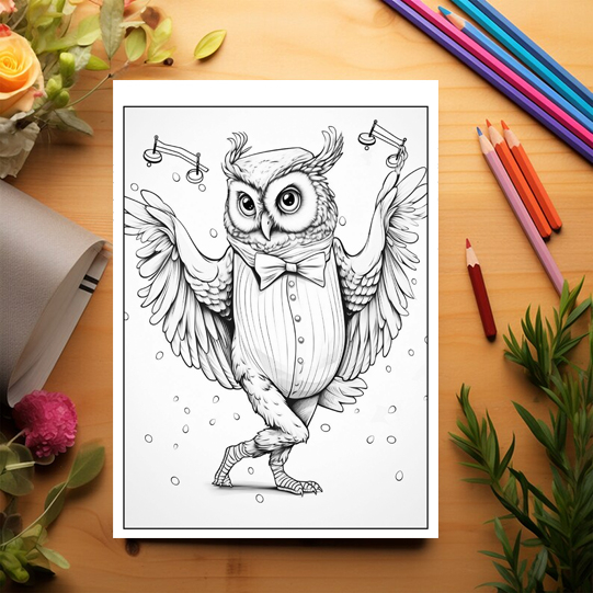 Carte de colorat antistres , 50 de ilustratii Fantasy Owl, 106 pagini [3]