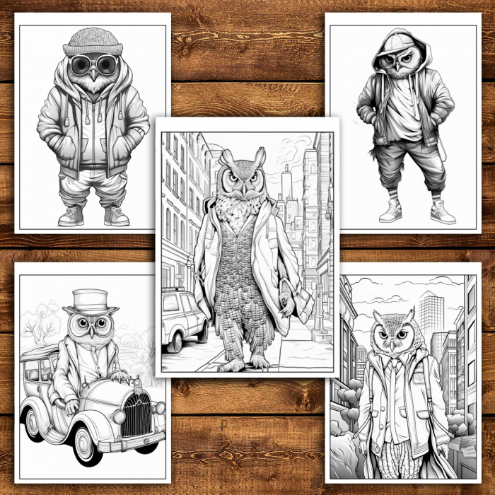 Carte de colorat antistres , 50 de ilustratii Fantasy Owl, 106 pagini [4]