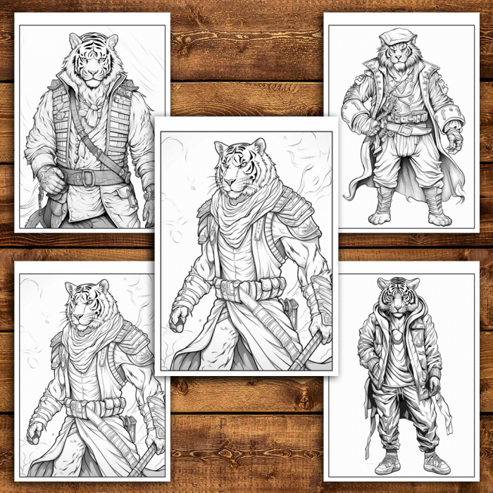 Carte de colorat antistres , 50 de ilustratii Fantasy Tiger, 106 pagini [4]