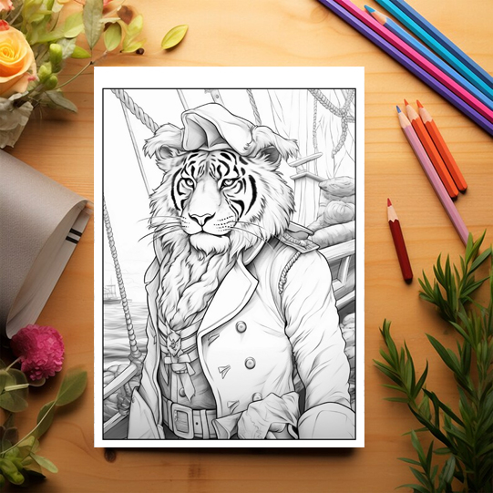 Carte de colorat antistres , 50 de ilustratii Fantasy Tiger, 106 pagini [3]