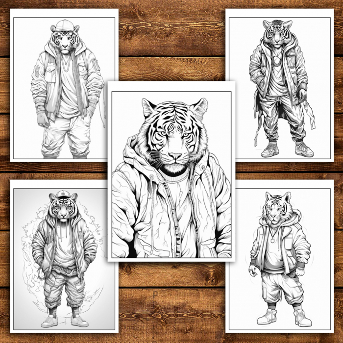 Carte de colorat antistres , 50 de ilustratii Fantasy Tiger, 106 pagini [5]