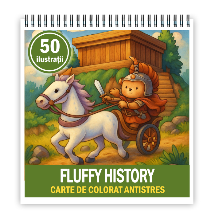 Carte de colorat antistres , 50 de ilustratii Fluffy History, 106 pagini [1]