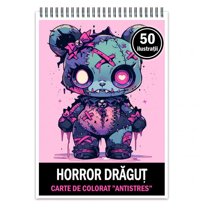 Carte de colorat antistres , 50 de ilustratii Horror Dragut, 106 pagini [1]
