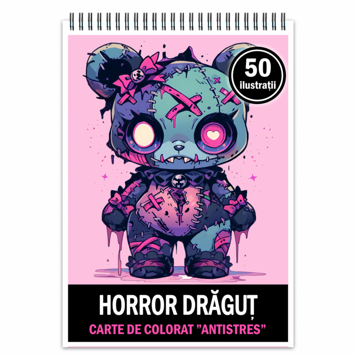 Carte de colorat antistres , 50 de ilustratii Horror Dragut, 106 pagini [1]