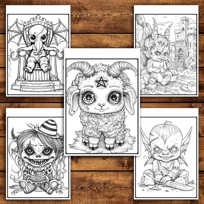 Carte de colorat antistres , 50 de ilustratii Horror Dragut, 106 pagini [4]