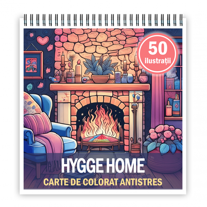 Carte de colorat antistres , 50 de ilustratii Hygge Home, 106 pagini [1]