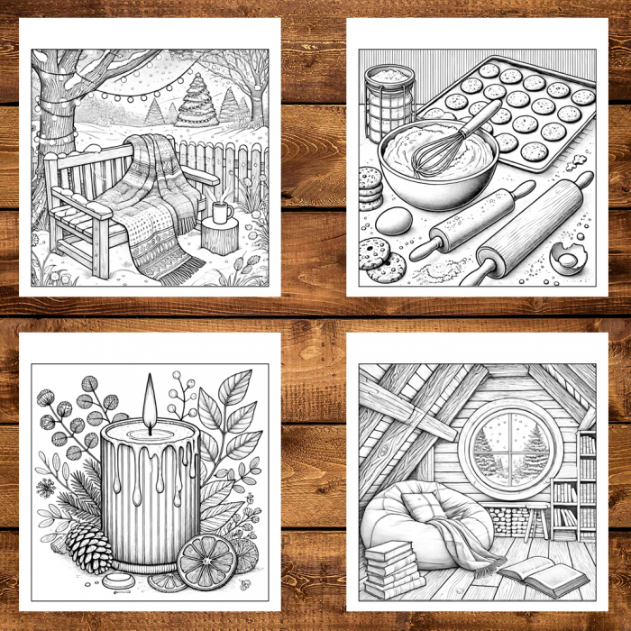 Carte de colorat antistres , 50 de ilustratii Hygge Home, 106 pagini [3]