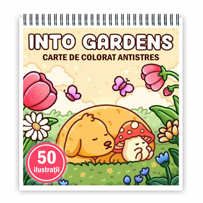 Carte de colorat antistres , 50 de ilustratii Into Gardens, 106 pagini [1]