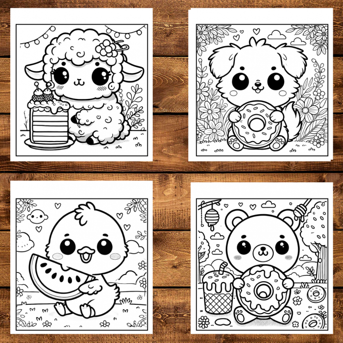 Carte de colorat antistres , 50 de ilustratii Kawaii Snacks, 106 pagini [4]