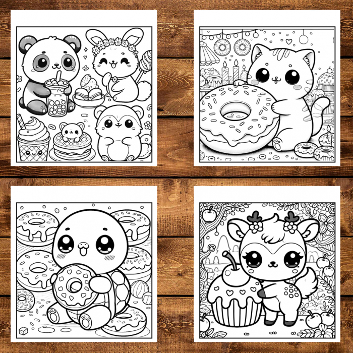 Carte de colorat antistres , 50 de ilustratii Kawaii Snacks, 106 pagini [3]