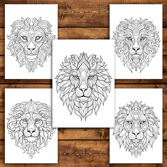 Carte de colorat antistres , 50 de ilustratii Lei Mandala - Volumul I, 106 pagini [4]
