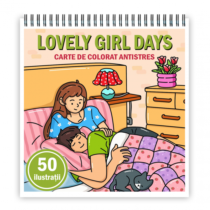 Carte de colorat antistres , 50 de ilustratii Lovely Girl Days, 106 pagini [1]