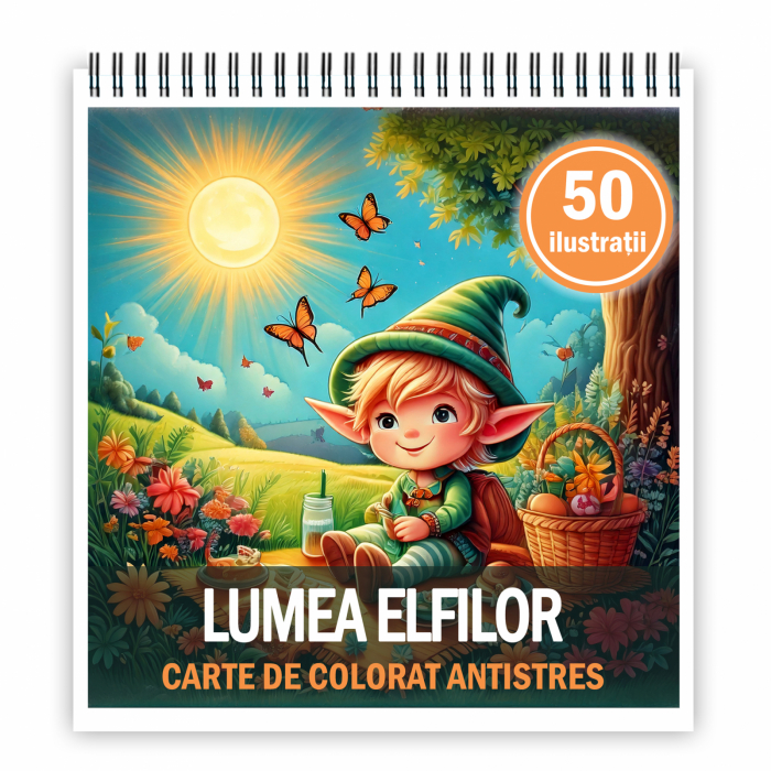 Carte de colorat antistres , 50 de ilustratii Lumea Elfilor, 106 pagini [1]