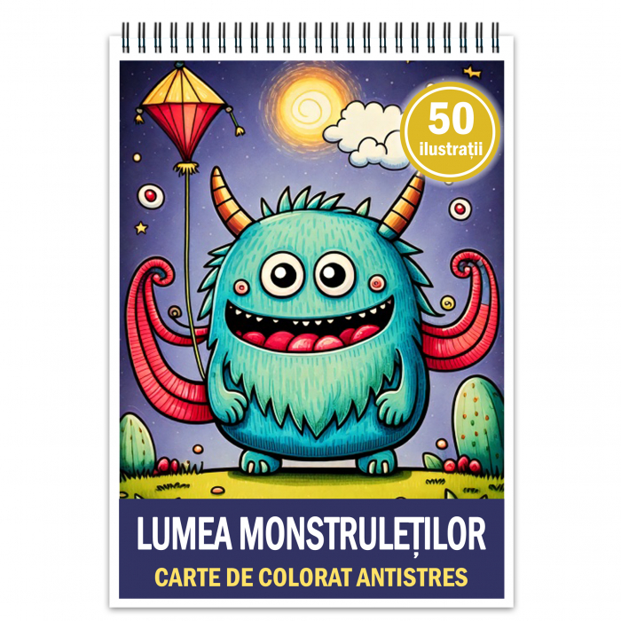 Carte de colorat antistres , 50 de ilustratii Lumea Monstruletilor, 106 pagini [1]