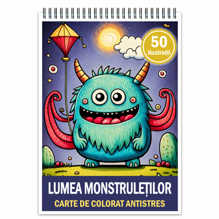 Carte de colorat antistres , 50 de ilustratii Lumea Monstruletilor, 106 pagini [1]
