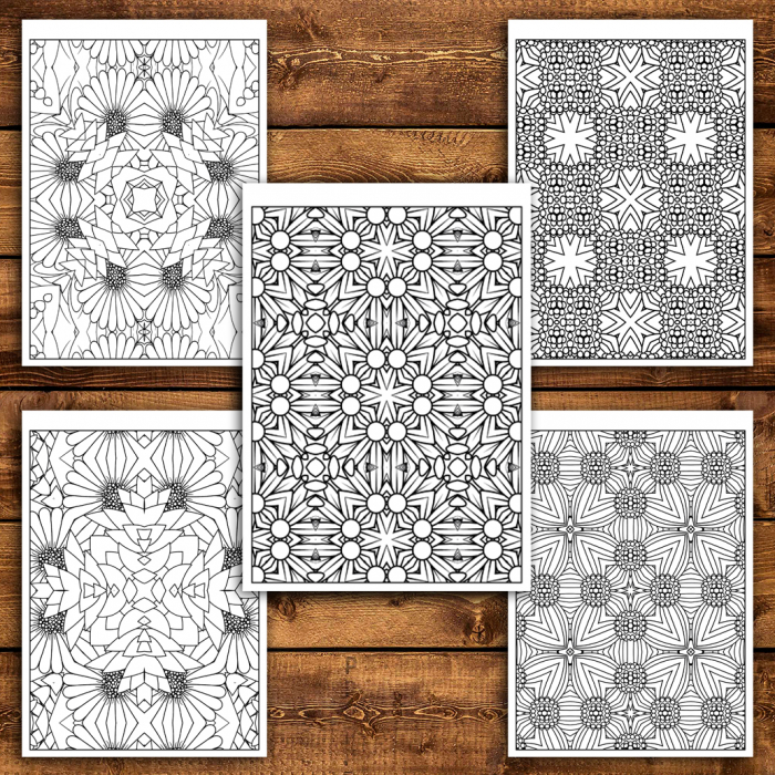 Carte de colorat antistres, 50 de ilustratii Mandale Designuri Fluide [4]