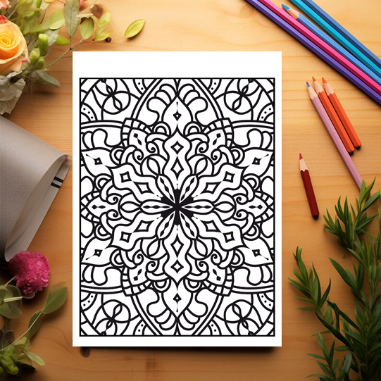 Carte de colorat antistres, 50 de ilustratii Mandale Zentangle - Volumul I [3]