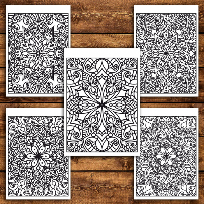 Carte de colorat antistres, 50 de ilustratii Mandale Zentangle - Volumul I [4]