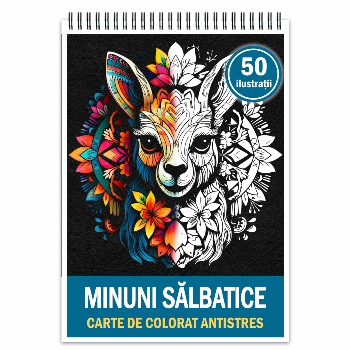 Carte de colorat antistres , 50 de ilustratii Minuni Sălbatice, 106 pagini [1]