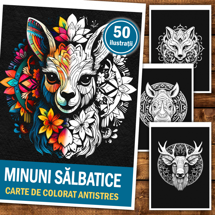 Carte de colorat antistres , 50 de ilustratii Minuni Sălbatice, 106 pagini [2]