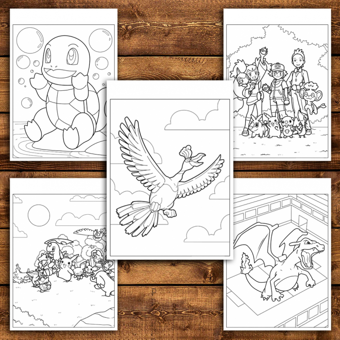 Carte de colorat antistres , 50 de ilustratii Pokemon - Volumul II, 106 pagini [5]