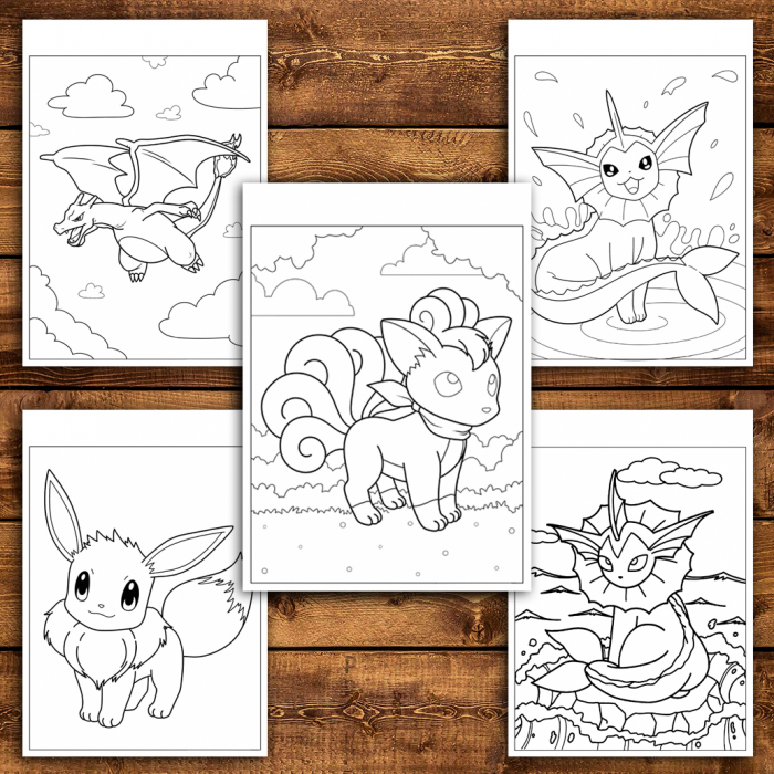 Carte de colorat antistres , 50 de ilustratii Pokemon - Volumul II, 106 pagini [4]