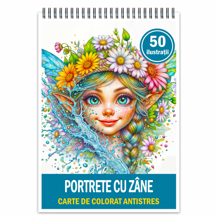 Carte de colorat antistres , 50 de ilustratii Portrete cu Zane, 106 pagini [1]