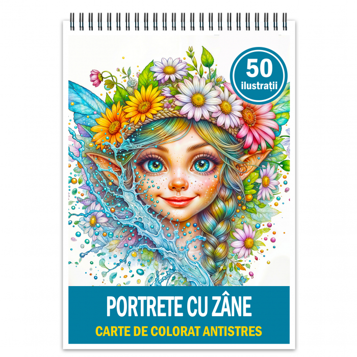 Carte de colorat antistres , 50 de ilustratii Portrete cu Zane, 106 pagini [1]