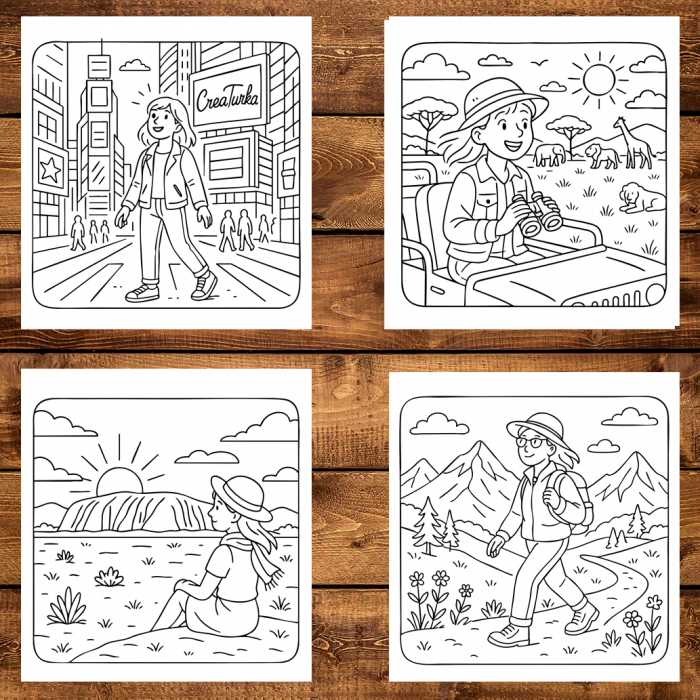 Carte de colorat antistres , 50 de ilustratii Strong Girl Life - Volumul I, 106 pagini [4]