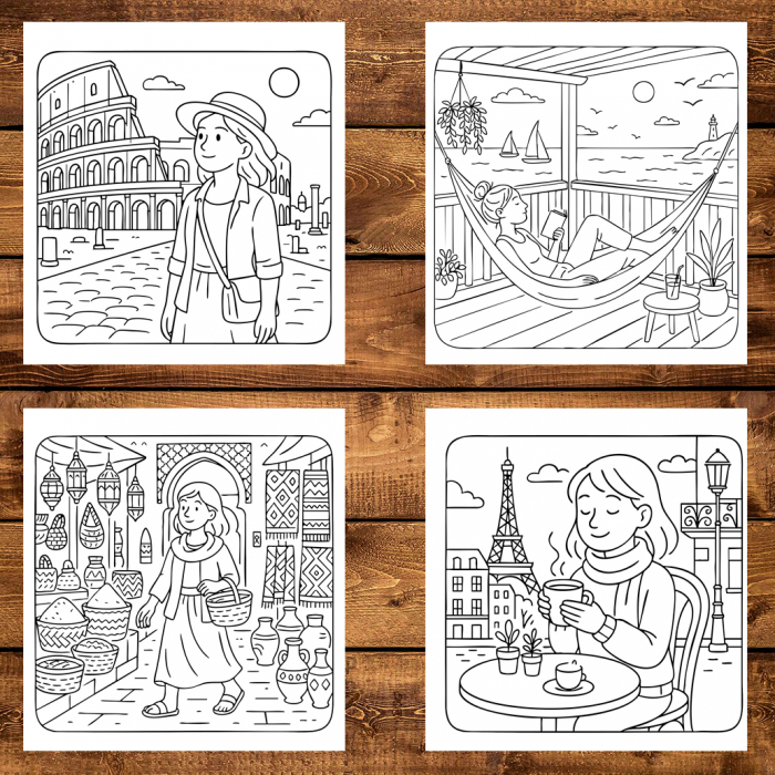 Carte de colorat antistres , 50 de ilustratii Strong Girl Life - Volumul I, 106 pagini [3]