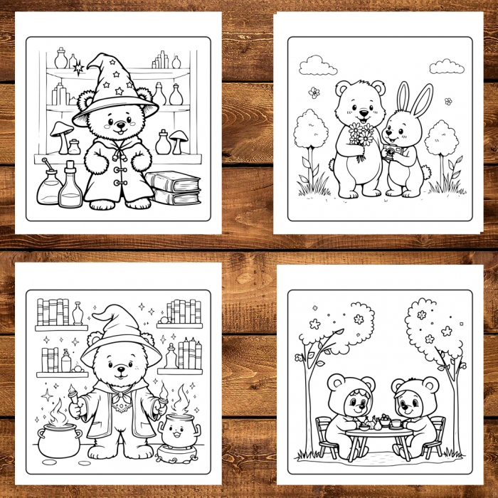 Carte de colorat antistres , 50 de ilustratii Teddy Bear Moments - Volumul I, 106 pagini [4]