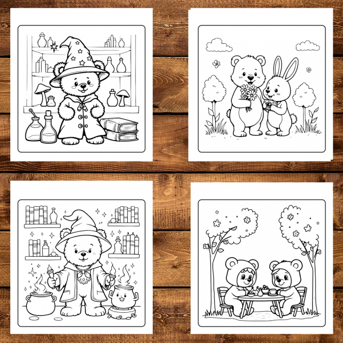 Carte de colorat antistres , 50 de ilustratii Teddy Bear Moments - Volumul I, 106 pagini [4]
