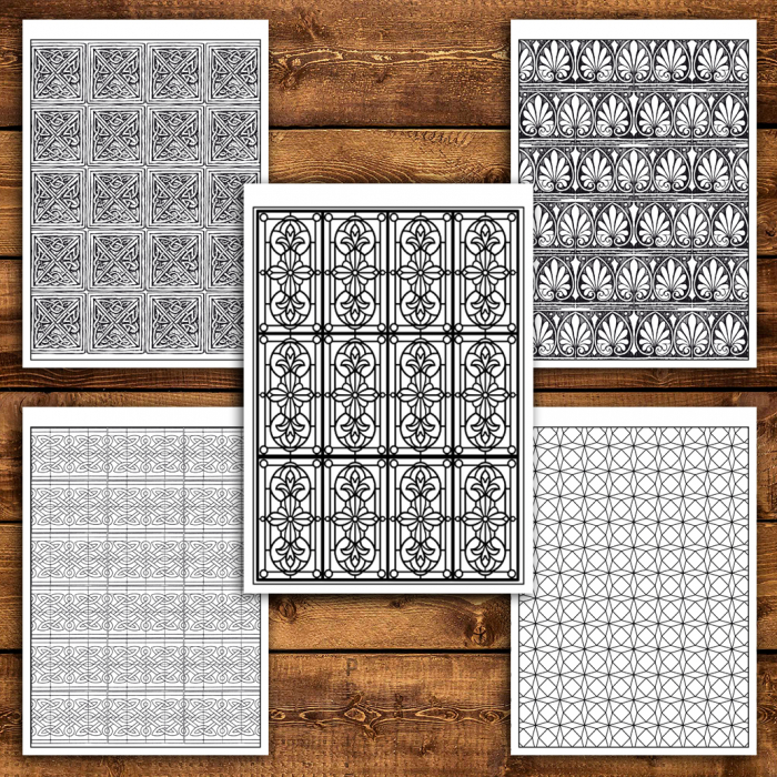 Carte de colorat antistres, 50 de ilustratii Tipare Complexe - Volumul II [5]